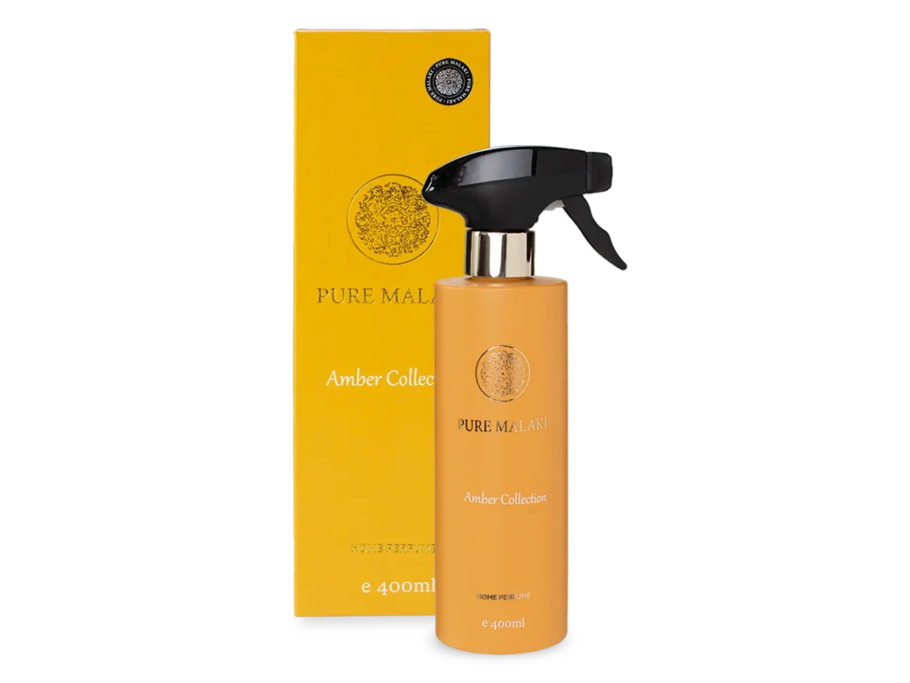 Luxe huisgeur fles en verpakking Amber Collection van PureMalaki®