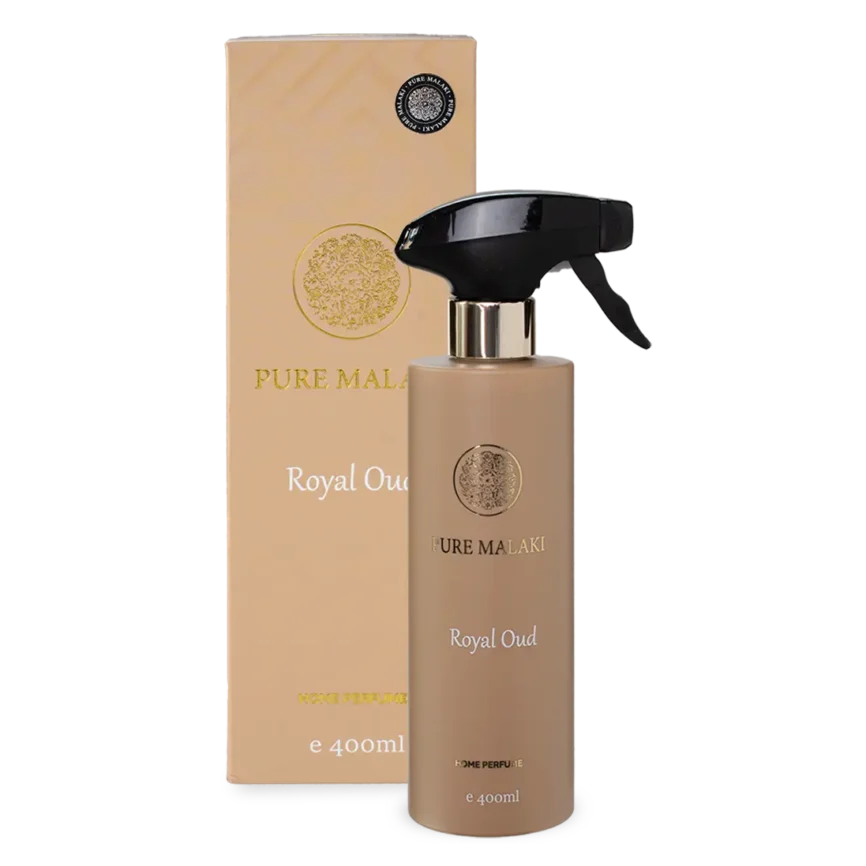 Luxe huisgeur fles en verpakking Royal Oud van PureMalaki®