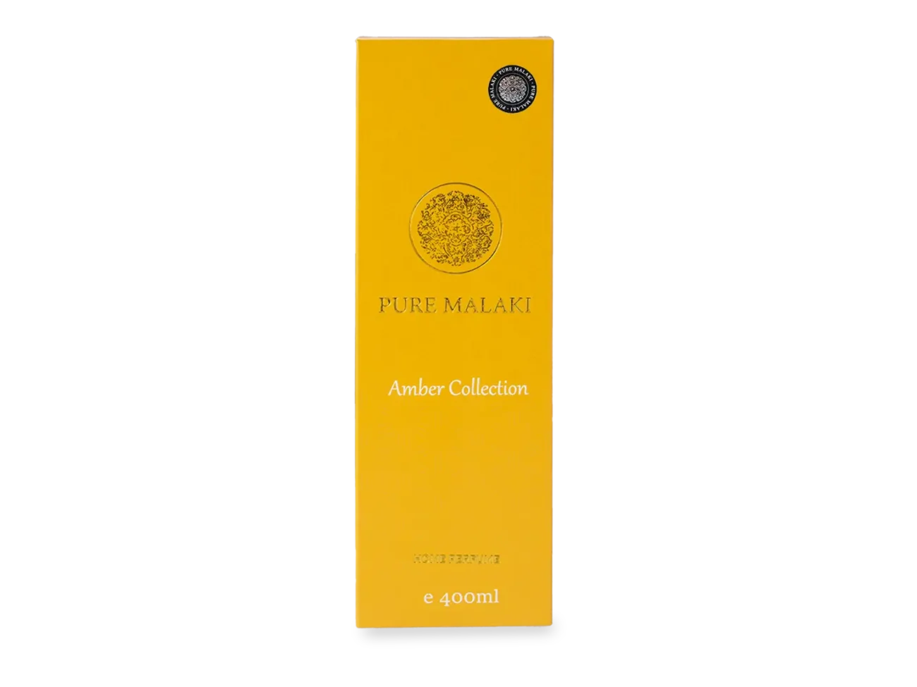 Verpakking van luxe huisgeur Amber Collection van PureMalaki®