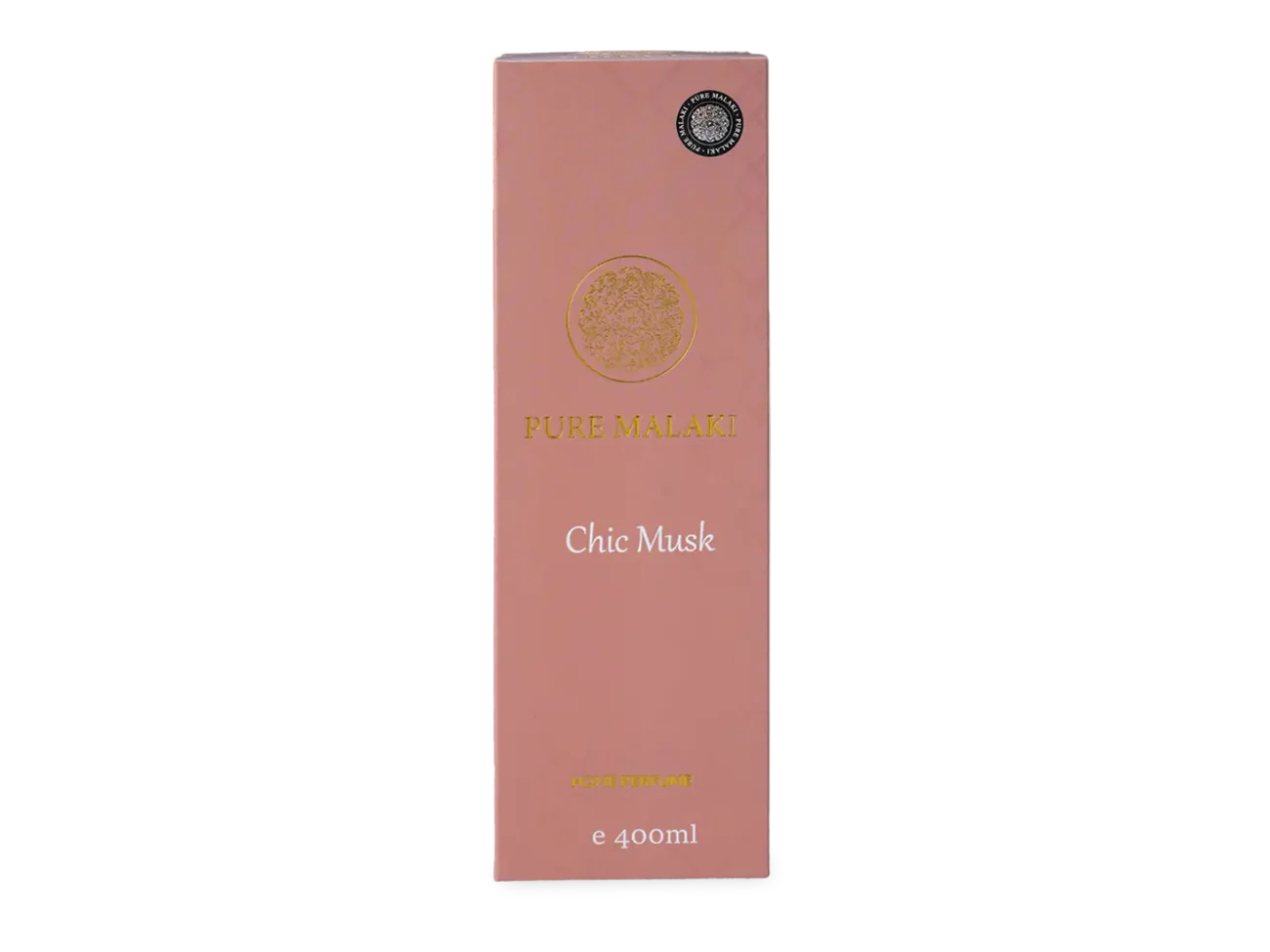 Verpakking van luxe huisgeur Chic Musk van PureMalaki®