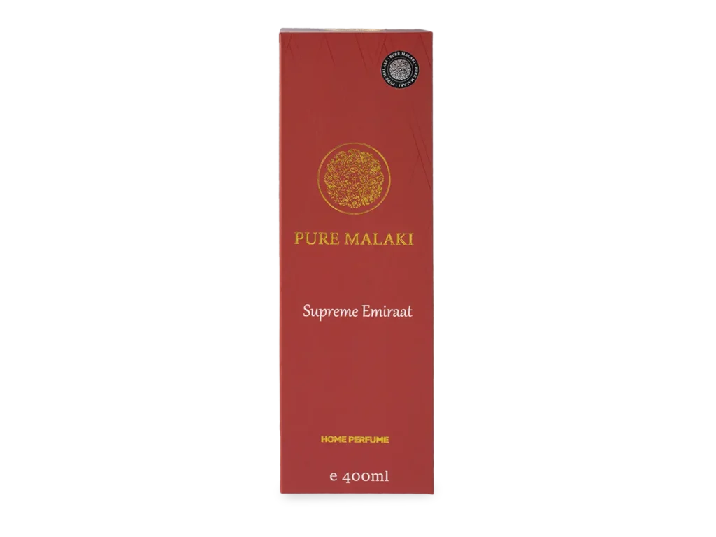 Verpakking van luxe huisgeur Supreme Emiraat van PureMalaki®